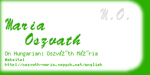 maria oszvath business card